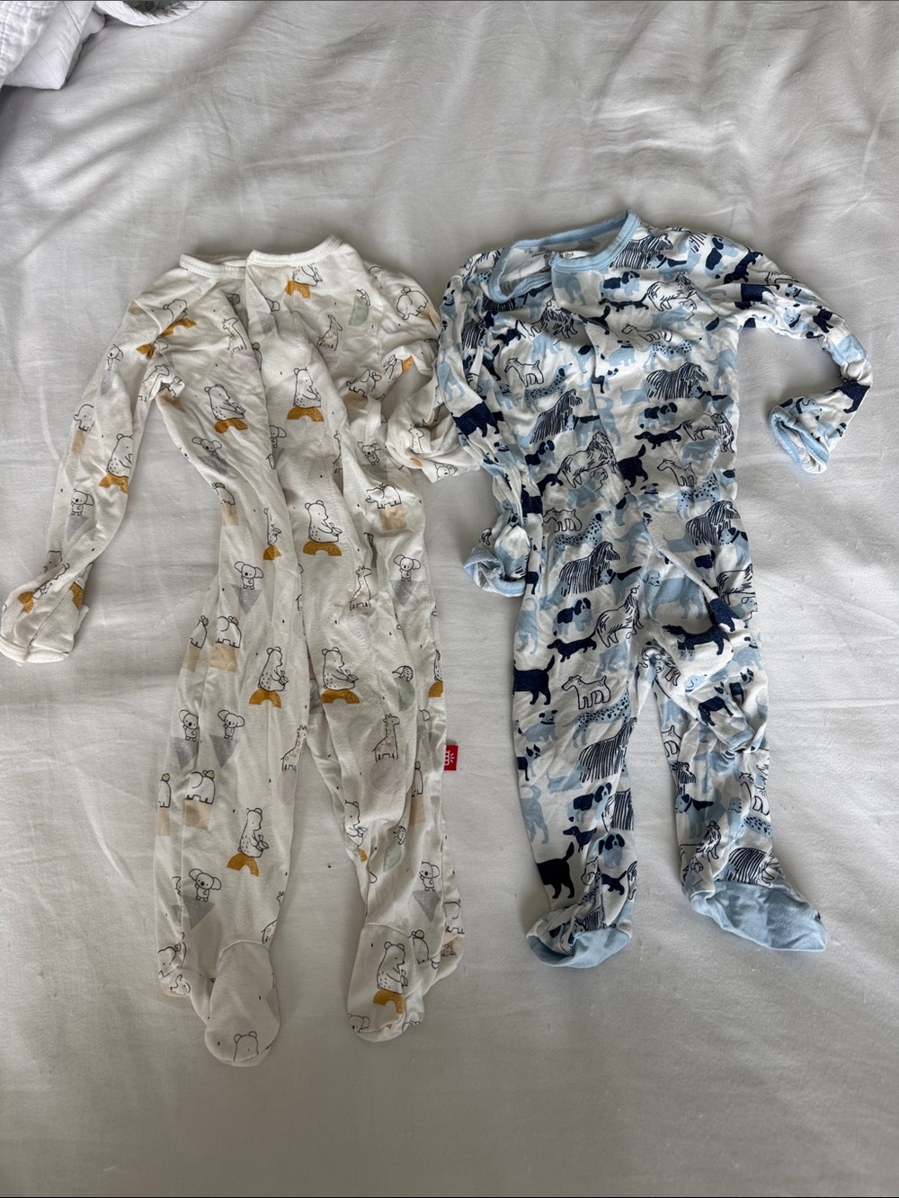 Magnetic Me bear dog long sleeve footed baby onesie sz 0-3 months